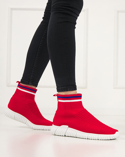 OUTLET Red women's high-ankle sports shoes by Deloni - Footwear