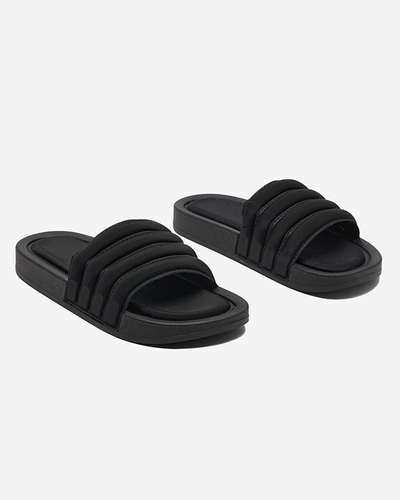 Sieviešu svītrainās čības melnā krāsā Lenira - Apavi