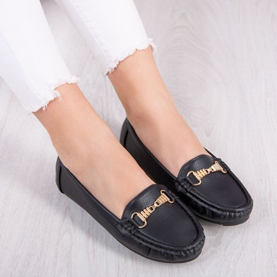 Black moccasins with metal Abu-Dabi decoration - Footwear