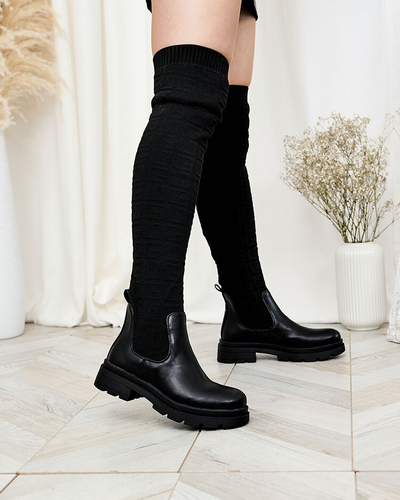 Royalfashion Black patterned boots for women Ledisa