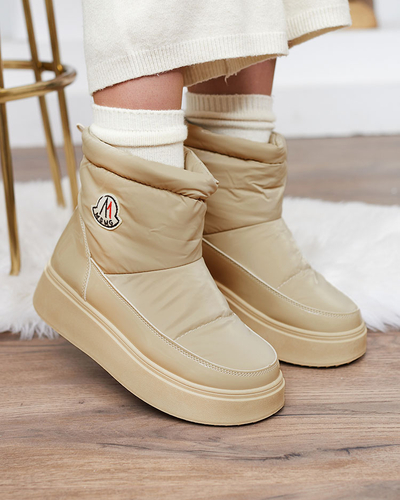 Royalfashion Women's slip-on snow boots in light brown color Ademra