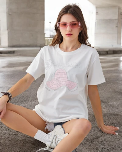 Блузка Royalfashion для женщин из хлопка с принтом