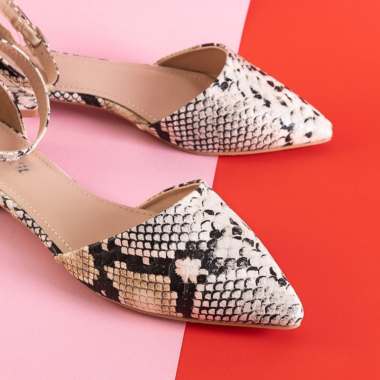 Beige women's ballerinas a'la snake skin Losetsa - Footwear