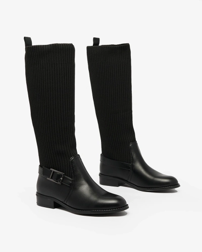 Royalfashion Черные женские высокие сапоги Calicea