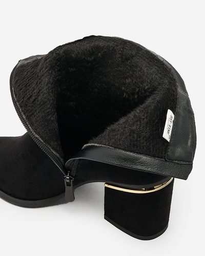 Royalfashion Черные женские сапоги на стойке Estrate