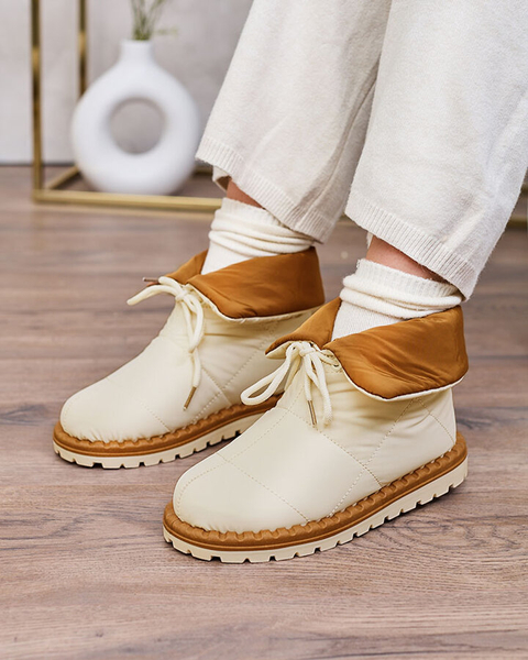 Royalfashion Women's slip-on snow boots in beige Nevonsis