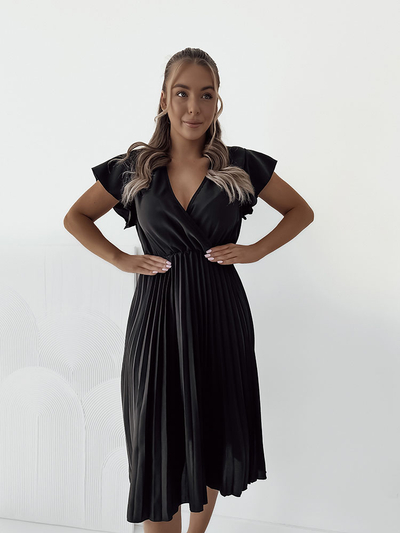 Royalfashion Sieviešu plisēta midi kleita