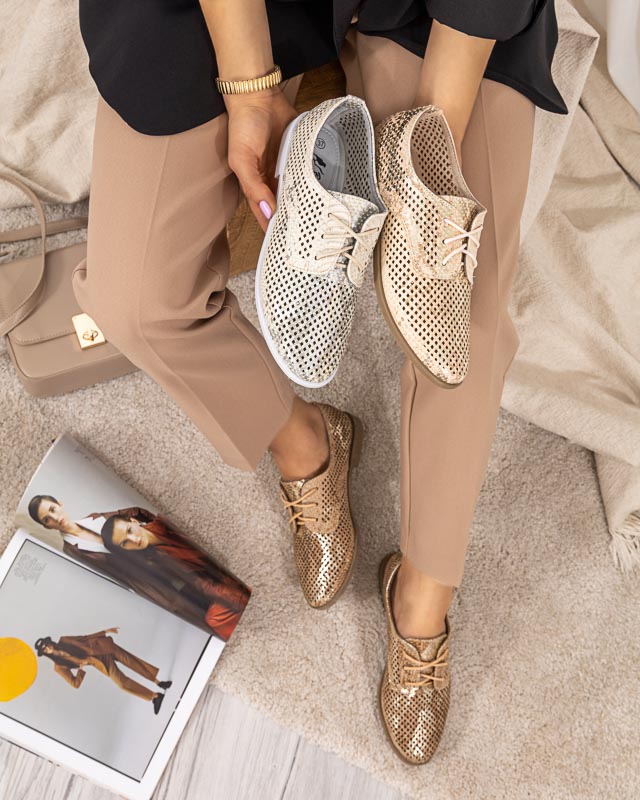 Brown women's openwork half shoes Kotniso - Footwear