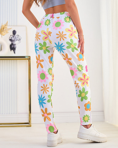 Royalfashion Sieviešu bikses no ziedu auduma