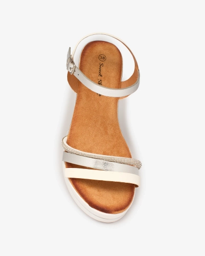 Royalfashion Sieviešu sudraba sandales Afocla silver anchor