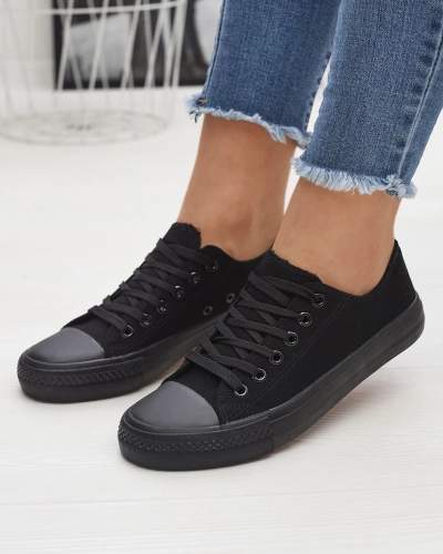Black women's classic lace-up sneakers Ogisa - Footwear