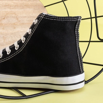 OUTLET Black women's high-top sneakers Tonet - Footwear