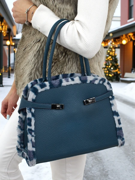 Small Women's Eco-Leather Handbag with Leopard Print Panthory