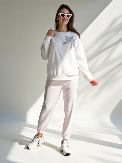 Royalfashion Women's viscose set with a flower