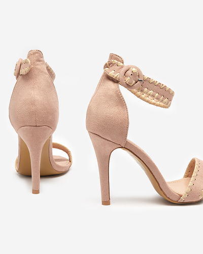 Powdered women's sandals on a high heel Kemisooa - Footwear