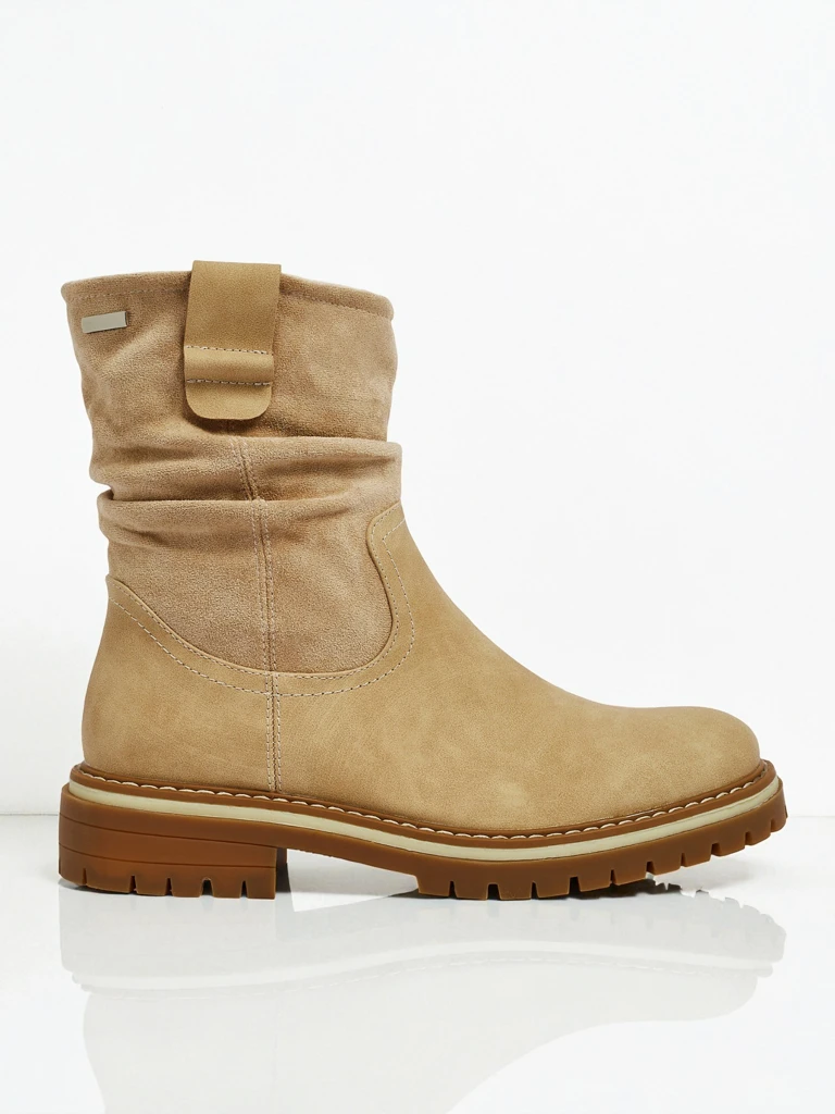 Wyższe botki damskie eko zamszowe Liora