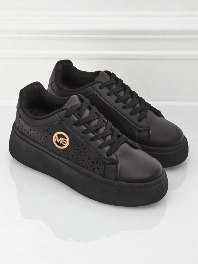 Women's Perseida Royalfashion platform sneakers black eco-leather