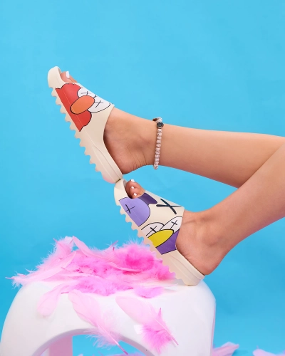 Bēšas sieviešu čības Elmino - Kurpes