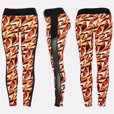 Orange gaiters with a geometric pattern - Pants 1