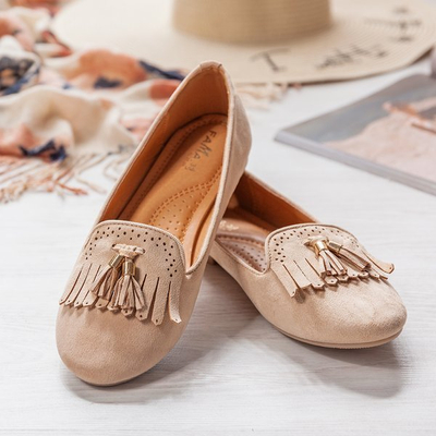 Taussima fringed beige moccasins - Footwear