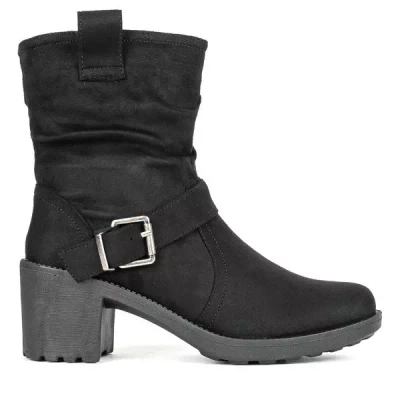 Black ankle boots on a high post Nusha - Footwear