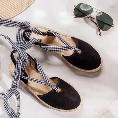 Black espadrilles with open heel Papavero - Footwear