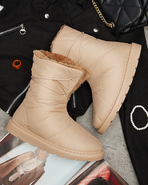 Gaiši brūni sieviešu apavi a'la sniega zābaki Amirfu- Footwear