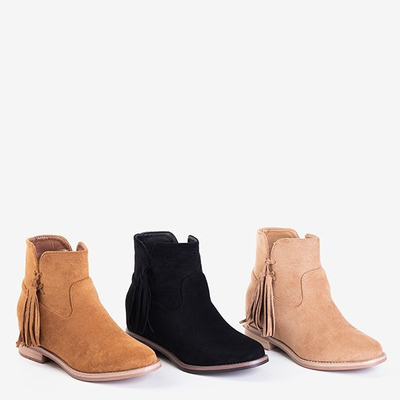 Light brown women's boots on an indoor wedge Drezden - Footwear
