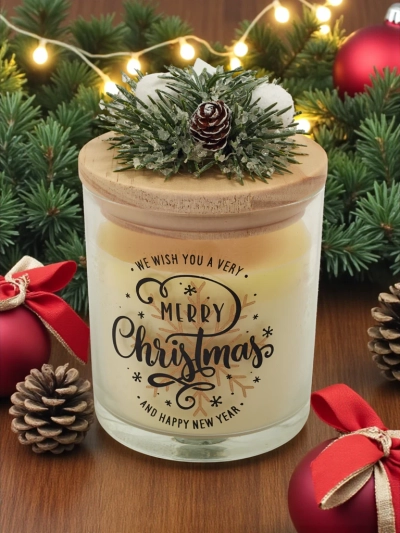 Scented Christmas Candle Merry Christmas Happy New Year