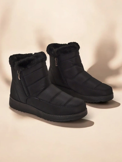 Venus Women's Black Fabric Ankle Boots Comfortable for Winter