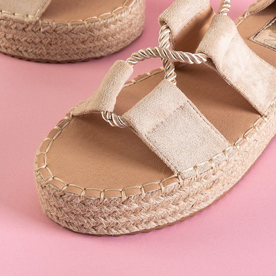 Ladies 'beige tied sandals Nikolase - Footwear