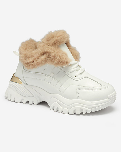 Sports white women's shoes with fur Flixi - Footwear