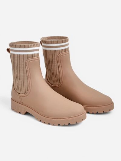 Royalfashion Women's rain boots with a higher fabric insert Scarlesa