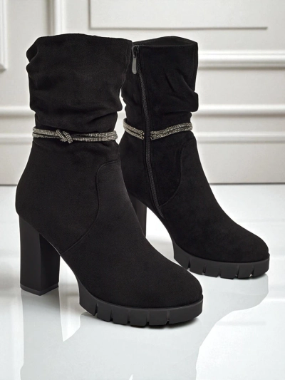 Women's Eco Suede Block Heel Ankle Boots RuneFlicker
