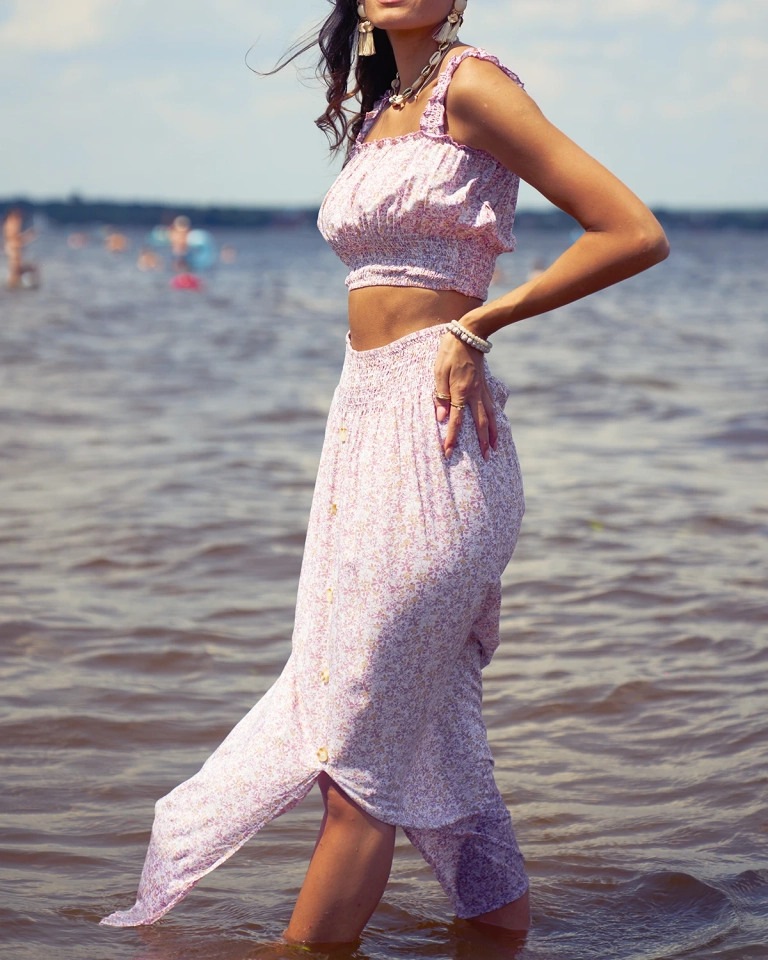 Royalfashion Sieviešu ziedu komplekts rozā krāsā