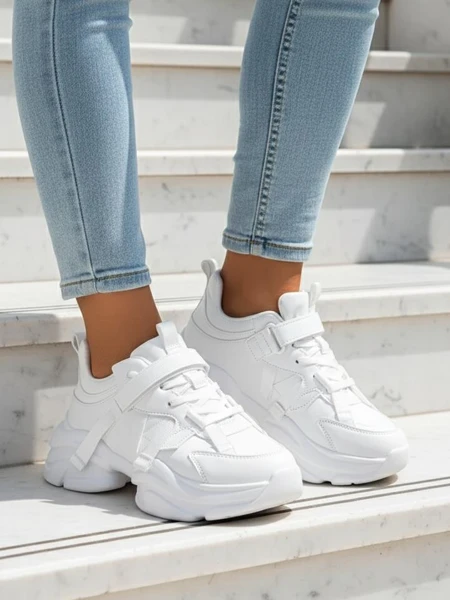 Sneakers od Giulia Bella z platformą w kolorze białym