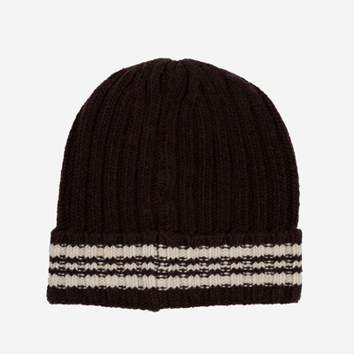 Dark brown men's wool blend hat - Accessories