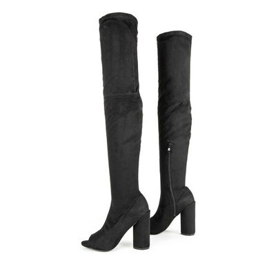 Black boots on the post with a cut Fauna - Footwear