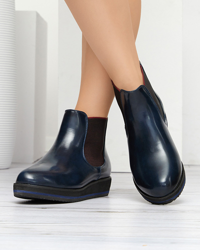 Tumši zili sieviešu ķīļzābaki Stasia - Kurpes