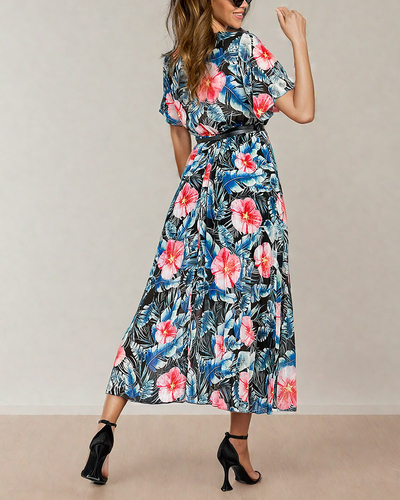Royalfashion Women's pleated floral midi dress