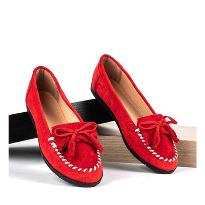 Red loafers on a flat Sinsej sole - Footwear