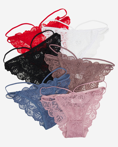 Set of lace brasilian briefs with 6 straps / pack - Underwear