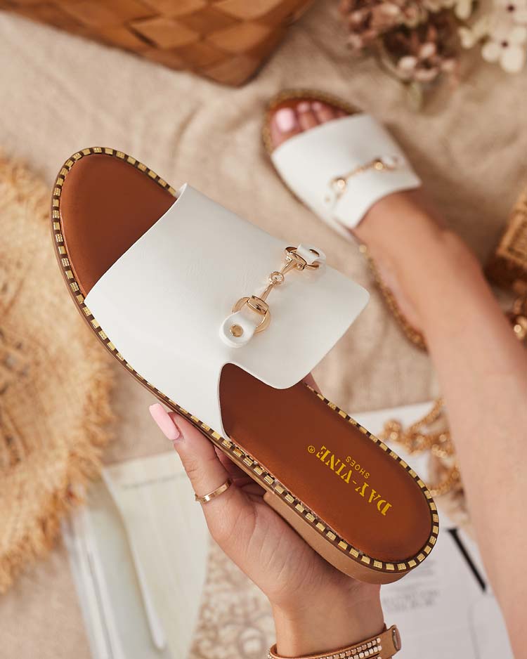 Royalfashion Women's Ovib flat sole flip-flops