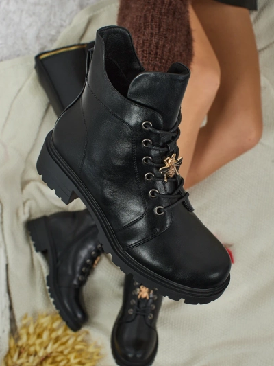 Eco-Leather Lace-Up Women's Ankle Boots Veltih