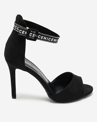 Women's sandals on a high heel in black Opassa - Footwear