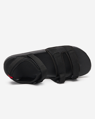 Men's black sandals with Velcro Crostal - Footwear