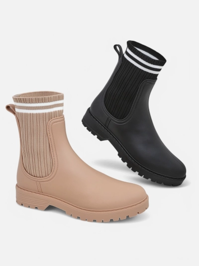 Royalfashion Women's rain boots with a higher fabric insert Scarlesa