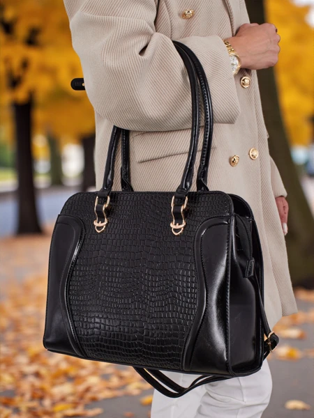 Женская сумка-шоппер из экокожи с тиснением Iron Lace