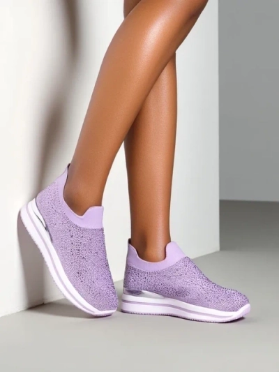 Royalfashion Slip-on women's sports shoes with rhinestones Adeq