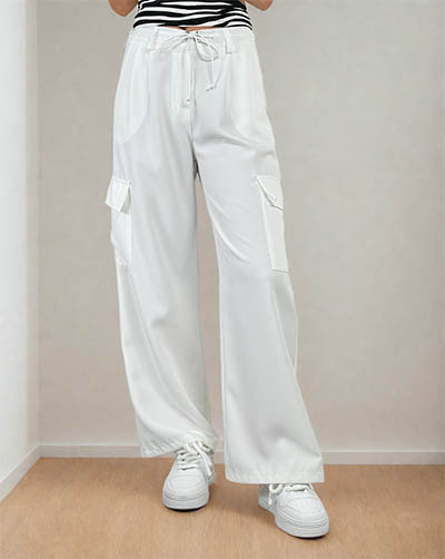 Royalfashion Sieviešu platās bikses ar kabatām